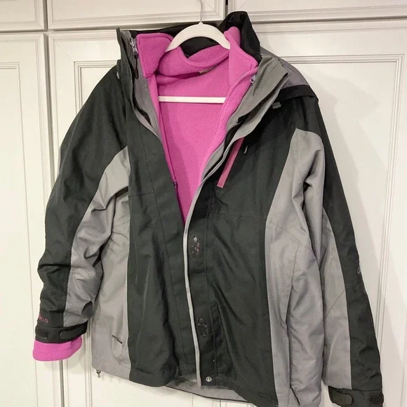 CABELA'S Black/Gray and Magenta Interchangeable Winter Jacket - Size L - Picture 1 of 6
